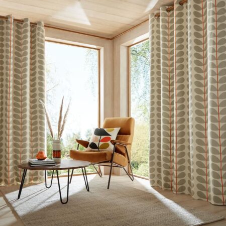 orla kiely two colour stem warm grey curtains