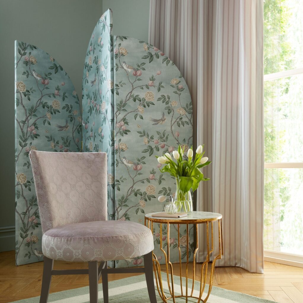 Laura Ashley Burnsall Stripe Mulberry Curtain