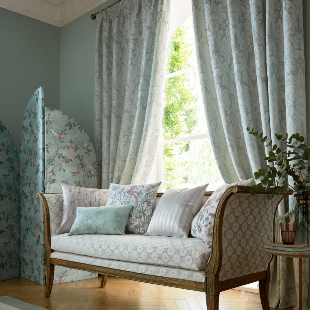 Laura Ashley Martigues Smoke Green Curtain