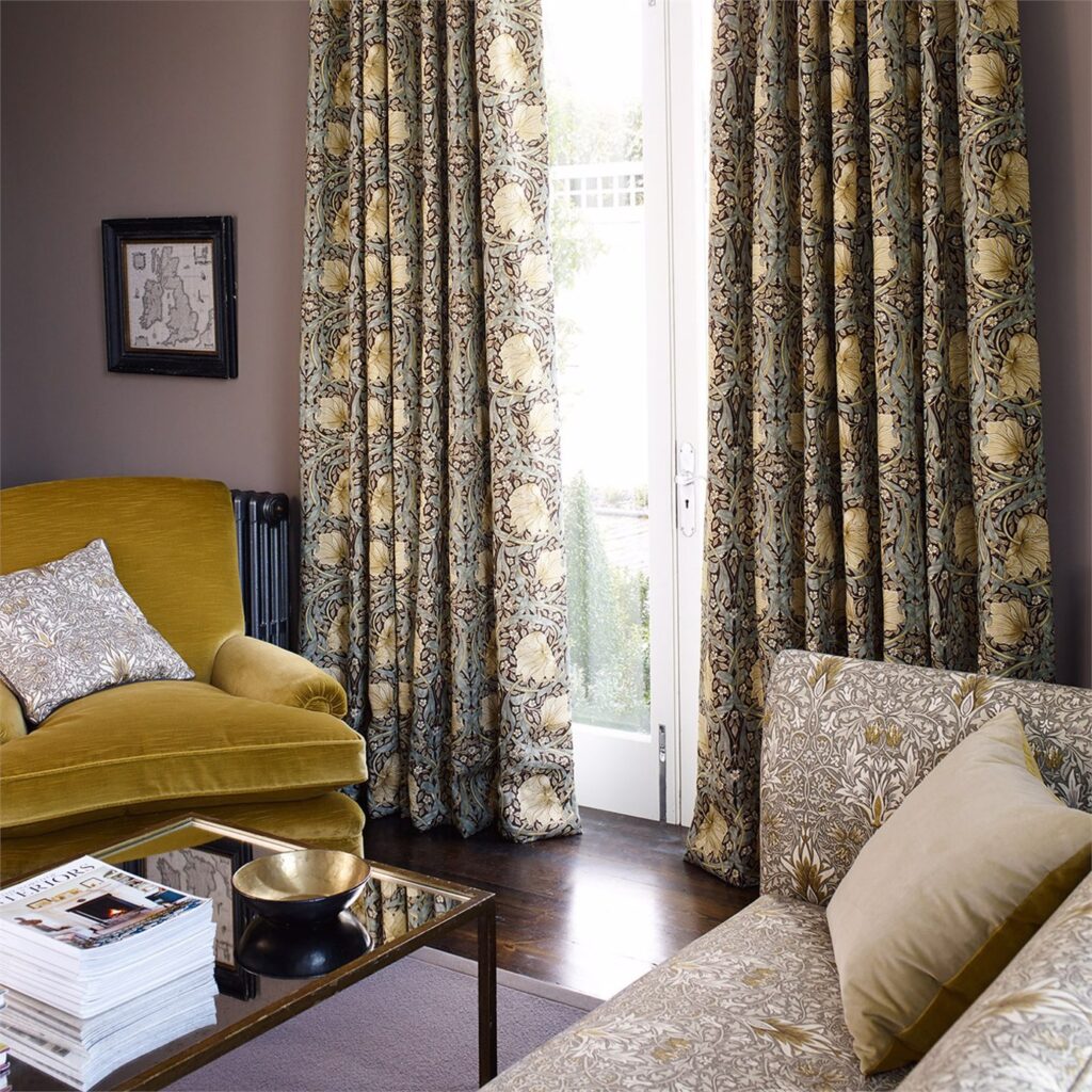 Morris & Co Pimpernel Bullrush Slate Curtains Morris & Co Pimpernel Bullrush Slate Curtains