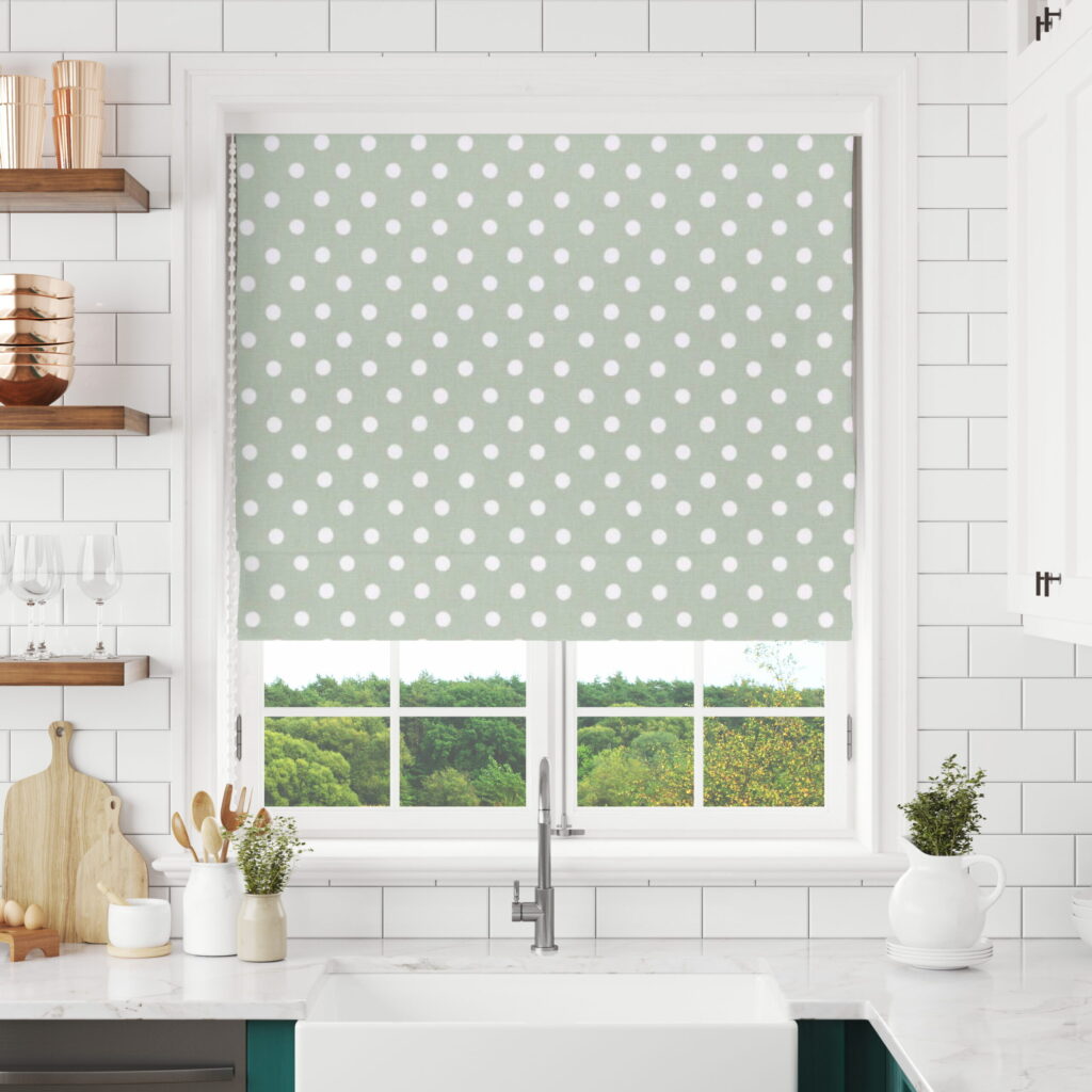 Cath Kidston Button Spot Aloe Roman Blind
