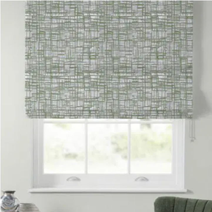 Pavia Green Roman Blind