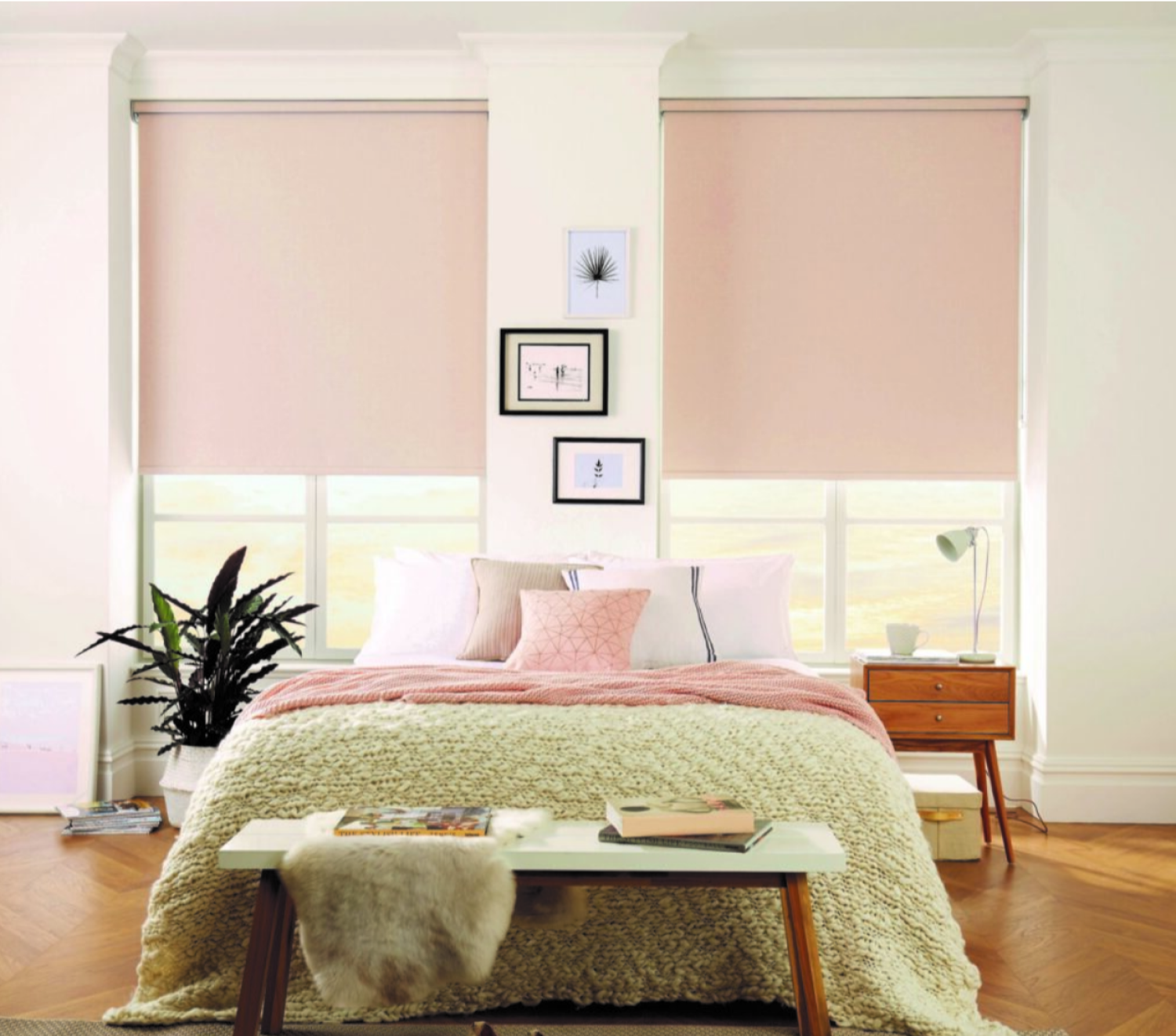 Turin Blush Blackout Roller Blind