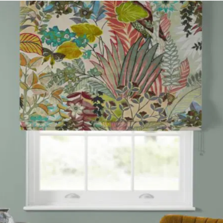 Hidden Paradise Pastel Roman Blind