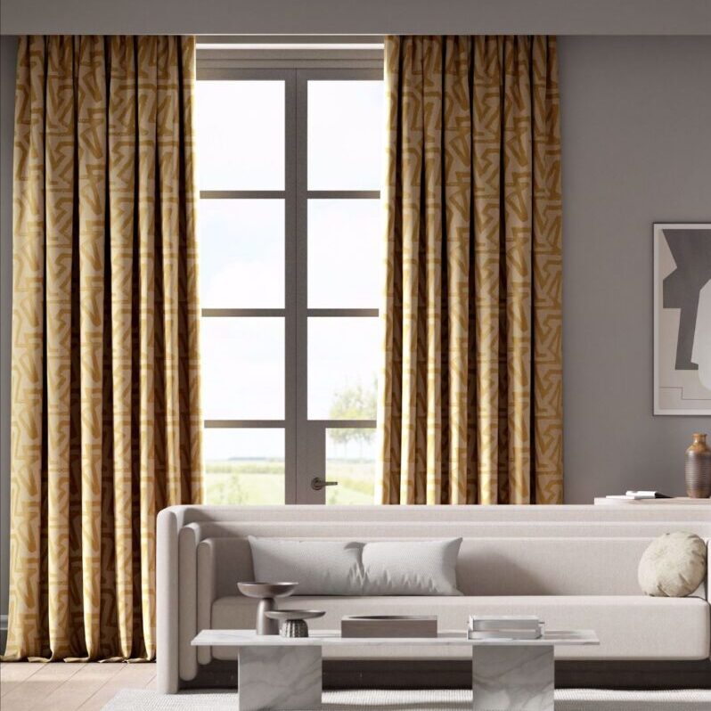 Harlequin Izumi hessian curtains