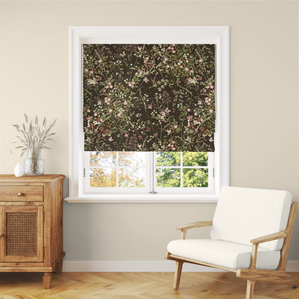 Disney Homes x Sanderson Bambi Chocolate Roman Blind