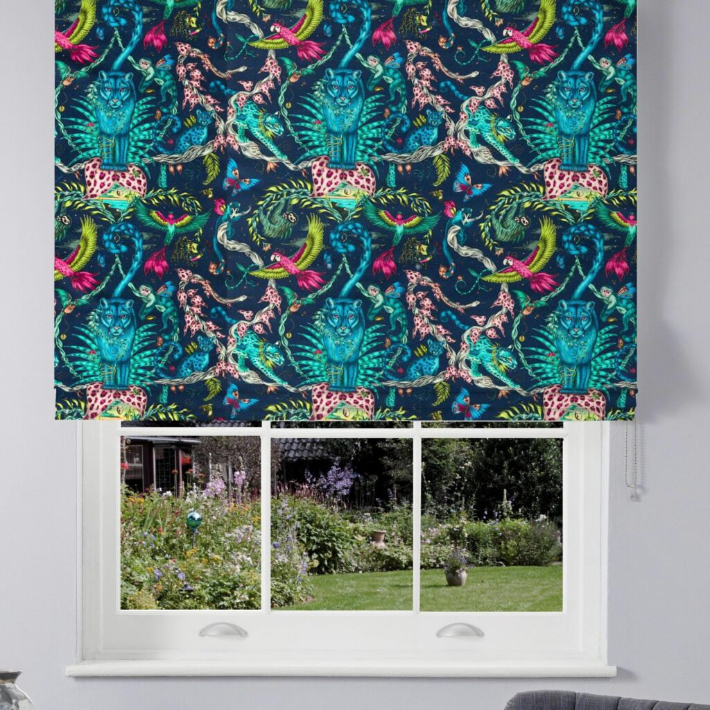 bosque dreams velvet navy roman blind