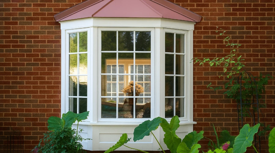 Angled bay or canted windows