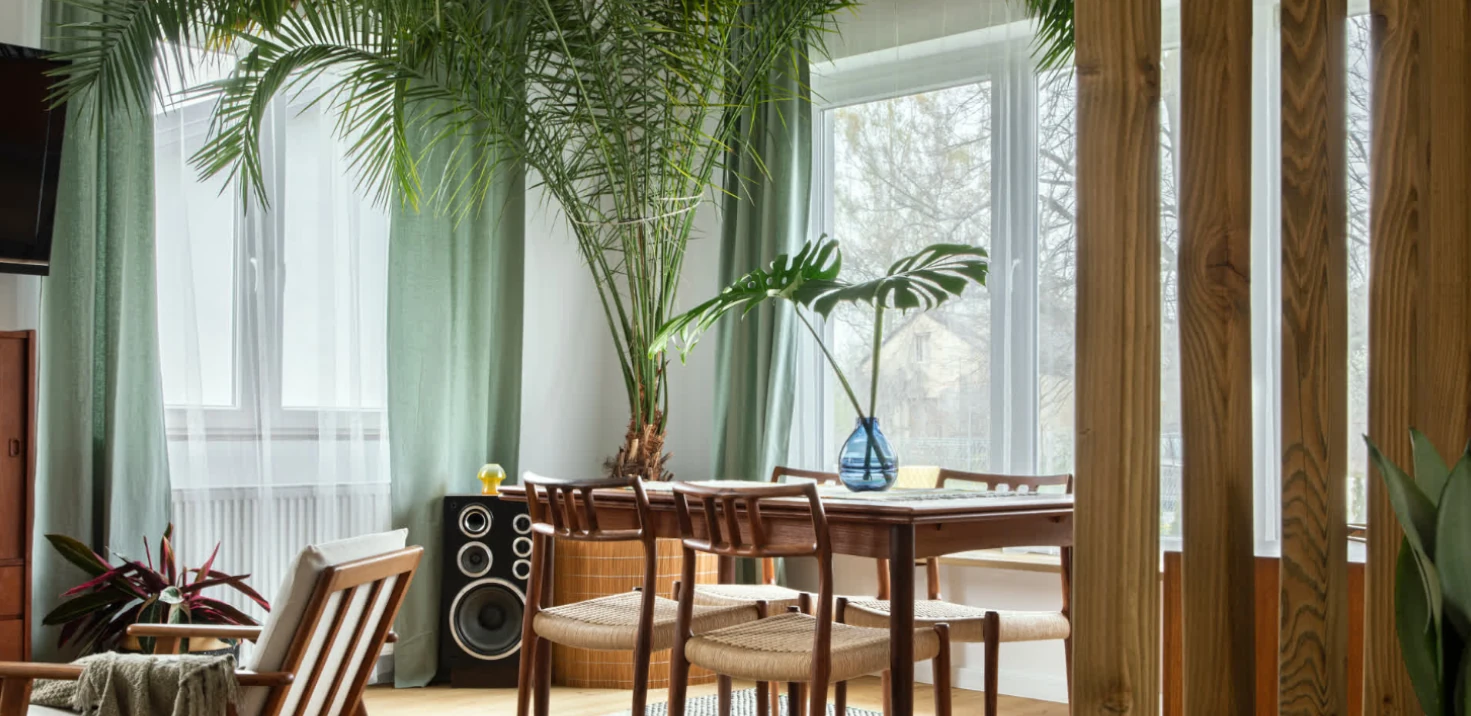 made to measure curtains in a dining room