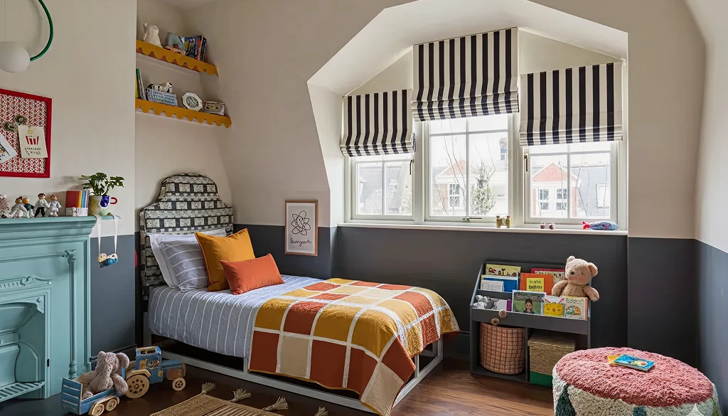 Roman blinds in a childs bedroom